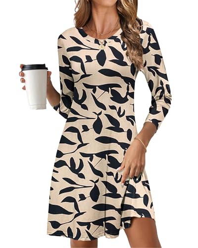 MOLERANI Women's Casual Simple Long Sleeve T-Shirt Loose Dress