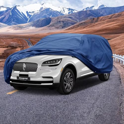 Image of Kaugung Heavy Duty SUV Cover Custom Fit for Lincoln Aviator (2002-2025),SUV Car Cover Waterproof All Weather with Anti-Theft Lock,Sun, Rain, Dust & Snow Protection.(USA Warehouse,Within 3-7 Days)