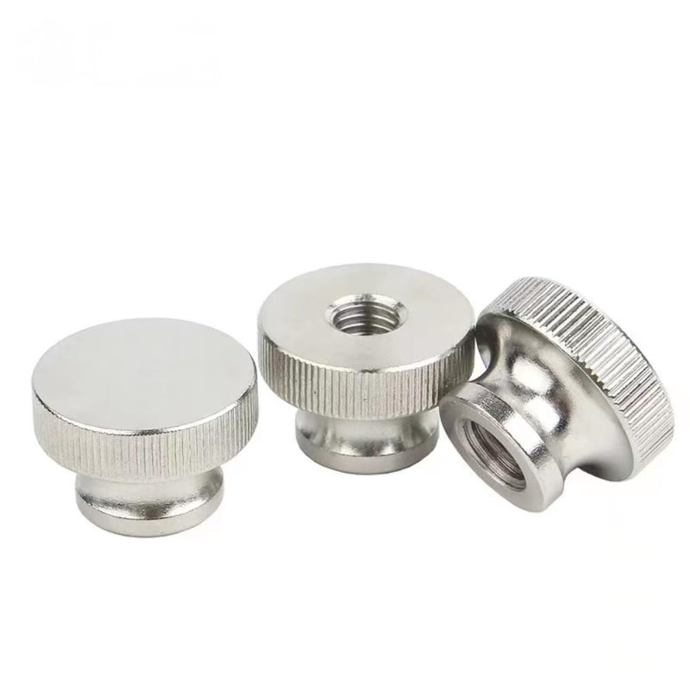 Finger knurled nut M3 M4 M5 M6 M8 M10 Stainless Steel Cylindrical Head Straight Blind Hole Finger knurled nut (M5 8pcs, Through Hole)