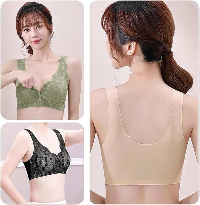 Image of Brachy Women's Non-Wired Front Open Maternity Nursing Feeding Bra for Women Post Pregnancy Easy to Breastfeed Maternity Bra