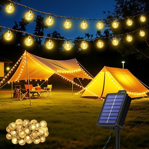 Realky Catena Luminosa Solare da Esterno 30 LED 8.1m, Luci Solari da Giardino con 8 Modalità e Memoria, IP65 Impermeabile, Luci Decorative per Terrazzo, Balcone, Gazebo, Festa (Bianco Caldo)
