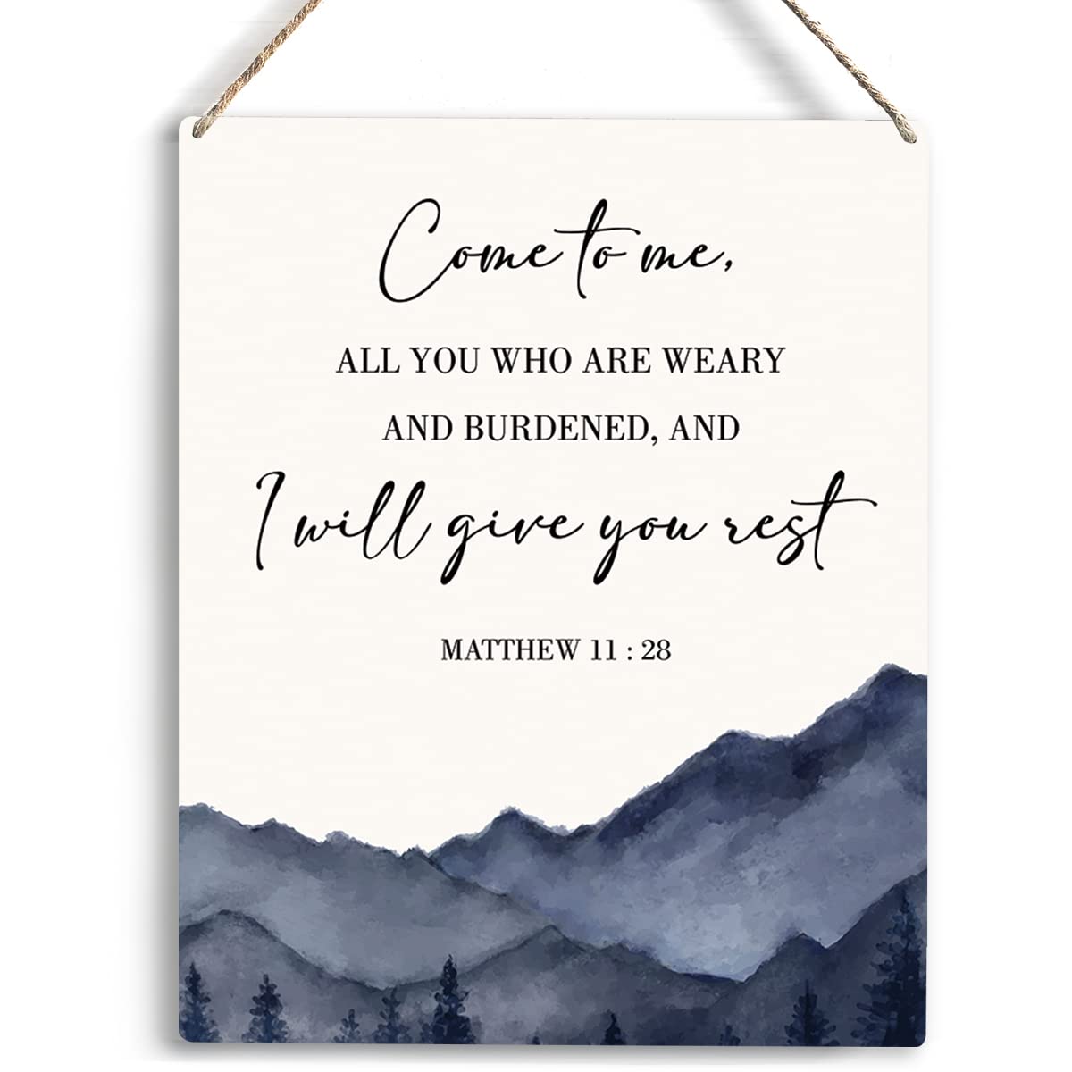 Christian Wall Decor Come To Me All You Who Are Weary Matthew 11:28 Inspirational Religious Gifts Nursery Decor Christian Bible Verse Wall Art Wooden Hanging Sign for Home Decor 8 x 10 Inches