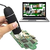 Mimera 1600X USB-Mikroskop, Vergrößerungsendoskop, USB-Digitalmikroskopkamera, 8 tragbare LED-Mikroskope (2 in 1) mit professionellem Ständer und Korrekturlineal