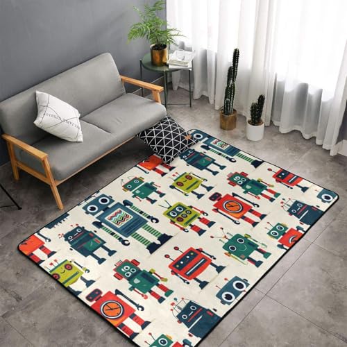 Tapis doux absorbant robot dessin animé avec envers antidérapant - 3