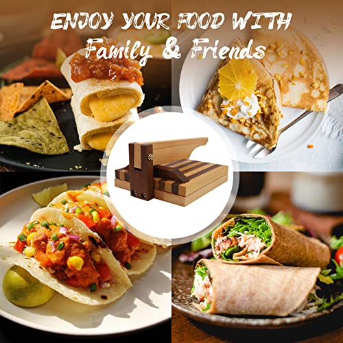 Hardwood Tortilla Maker - 8" Square Wooden Tortilla Press - For Homemade Mexican Tortillas, Roti, Burritos, Taco And More, Natural Food-Grade Wood (Beech & Walnut) - Enjoy The Natural Taste #TOP5