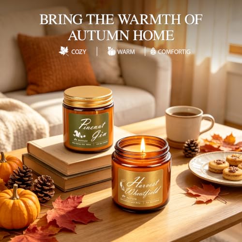 Fall Scented Candles, 6 Pack Fall Candles for Home Scented Natural Soy Wax - Image 2