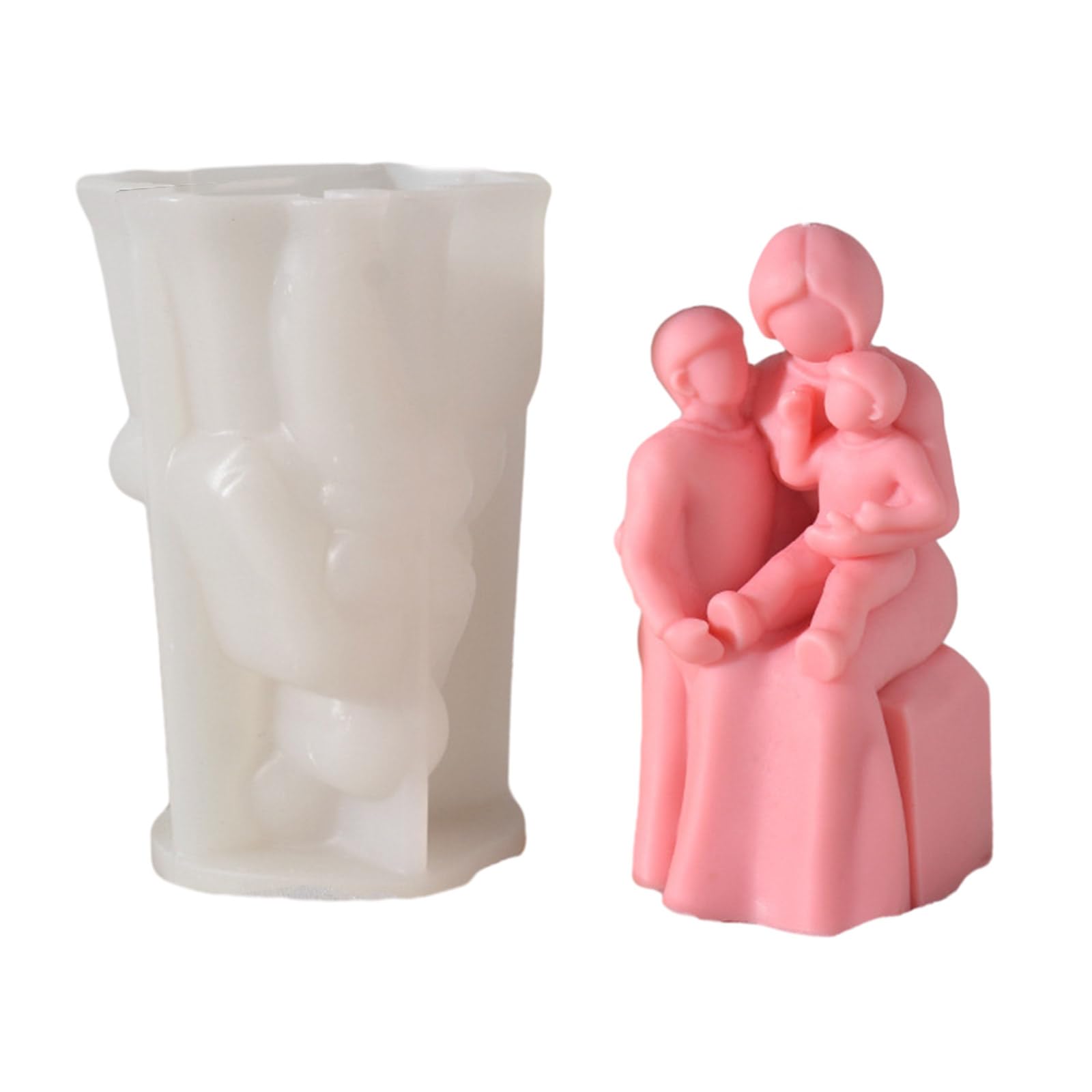 Stampi a coppia, in silicone epossidico, per fondente, cioccolato, caramelle, madre e figlio, coppia in resina per decorazione domestica