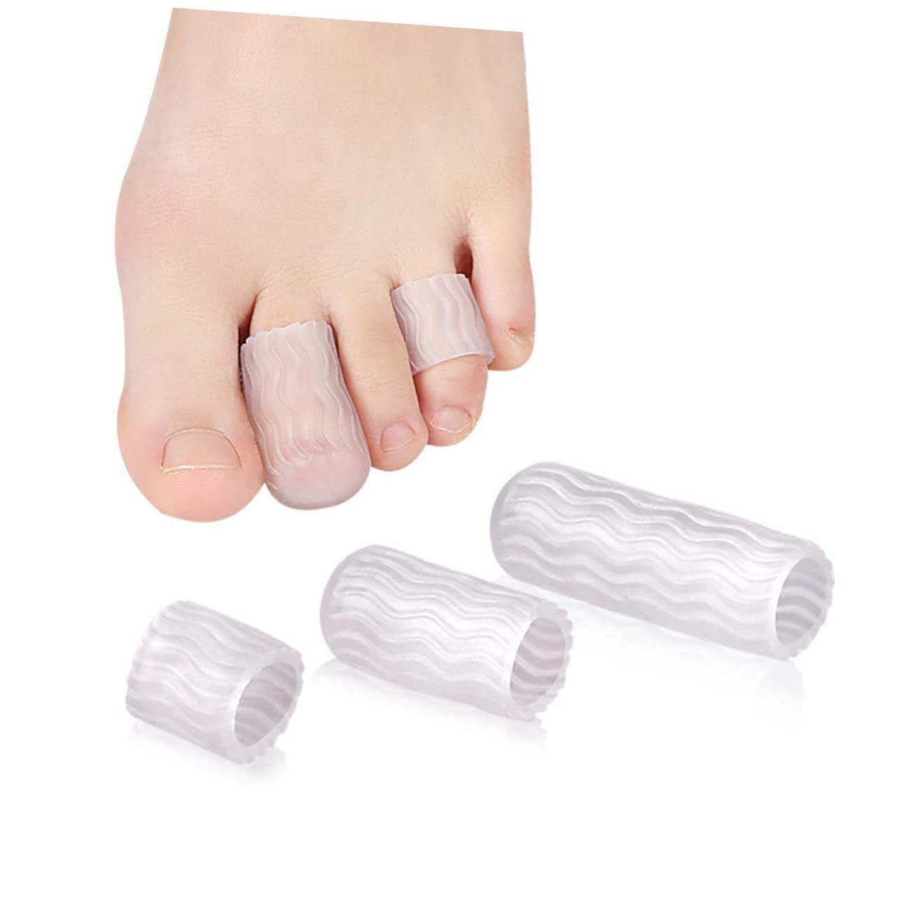 Didiseaon 5pairs Finger and Toe Protector Sleeves Sebs Covers for Blisters Corns Relief Comfortable Fit for Hiking Running and Work