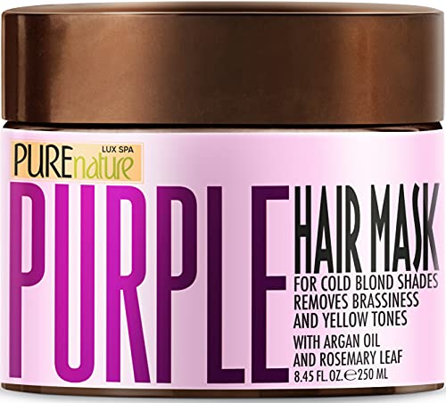 Purple Hair Mask for Bleached and Blonde Hair - Deep Conditioning Treatment for Women to Remove Yellow Highlights and Repair Dry, Damaged Hair - Hydrate Colored Hair