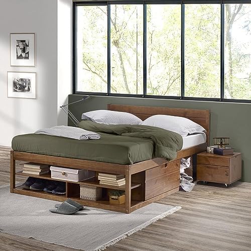 Cama Casal Multifuncional Madeira Maciça Irara MadeiraMadeira Car...