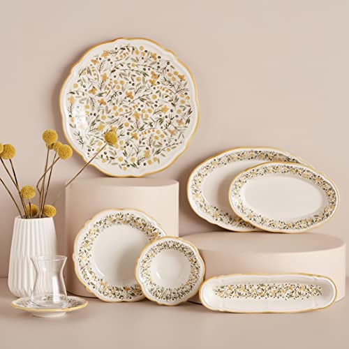 Loren Stoneware 26 Parça 6 Kişilik Kahvaltı Takımı Sarı