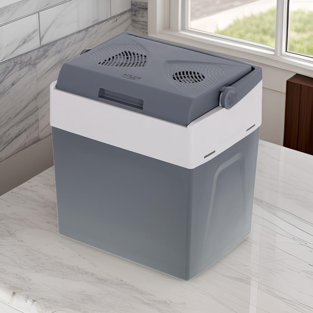 Adler AD 8078 - Frigorifero elettrico portatile, 28 litri, 12 V e 220-240 V, per auto, funzione di mantenimento del calore e di mantenimento del calor