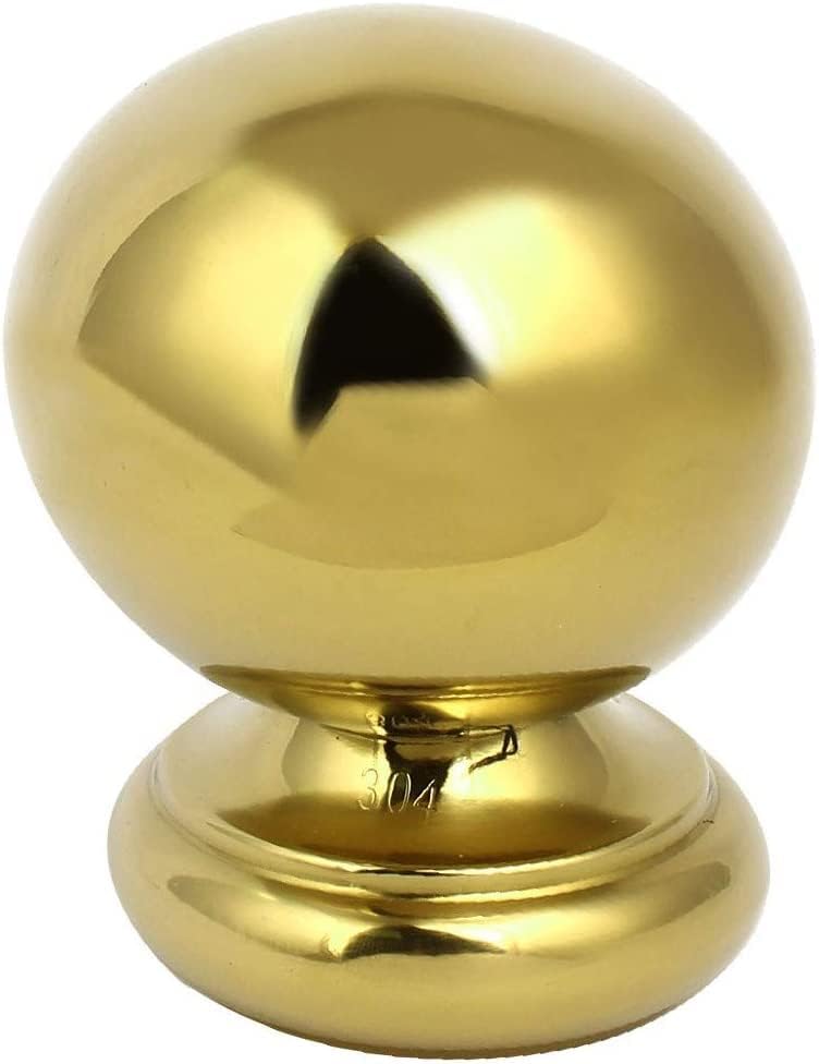 EISTEE Fence Post,Stair Newel,Ball Top Cap Newel,New 60mm Ball Featured Top Cap 201 Reliable Efficacy Stainless Steel Gold Tone for Stair Newel Fence Post