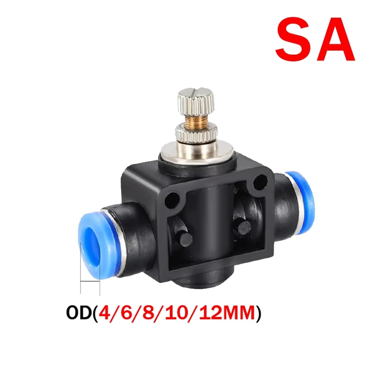 Złączka pneumatyczna 20/50 szt. SA zawór motylkowy sterujący przepływem powietrza 4 mm 6 mm 8 mm 10 mm 12 mm wąż do wody opona ręczna złącze wtykowe (SA-12,20 szt)