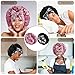 IJRPLM 2Pcs Silk Bonnet for Sleeping,Large Satin Bonnet with Tie Band,Night Sleep Cap for Women,Satin Bonnet for Curly Hair(Black + Pink)