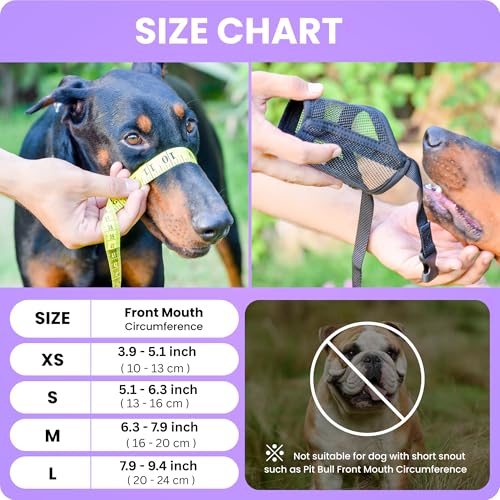 Image of Flintstone Dog Muzzle for Small Dogs - Soft Air Mesh Small Dog Muzzle | Breathable Muzzles to Prevent Biting Chewing Grooming | Drinkable Mussels for Dogs X-S (3.9 inch- 5.1 inch)