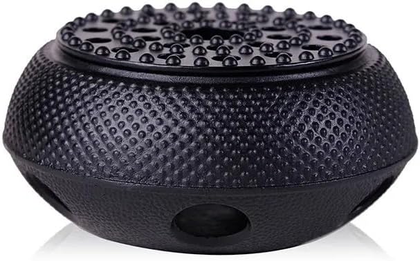 Black Cast Iron Teapot Warmer Candle Stand Holder Stove Heater Tea Pot Holder for Heating Tea, Coffee and Milk
