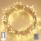 LED イルミネーション ストリングライト 電池式 電飾 イルミネーションライト 室内/屋外 ツリー 電飾 防水 8点灯パターン 記憶メモリー タイマー機能 キャンプ パーティー 祝日用 ストリップライト（ウォームホワイト）Juckier (5M 50個 電池式)