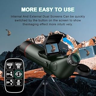 Smart Telescope, Digital Electronic Telescopes with 4K Astrophotography Camera, Internal and Externat Dual Screens Spotter for Adults & Kids & Beginners Astronomy with 64G Card