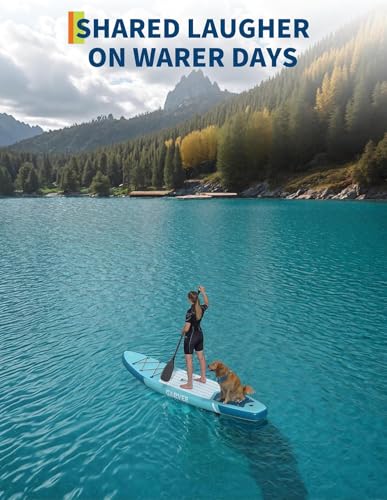 Inflatable Stand Up Paddle Board, 10'6"/11' Paddle Boards with Premium Accessories, Non-Slip EVA Deck, Ultra-Light Carry Bag Pump, SUP for Youth & Adults of All Skill Levels