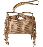 Nice Pies Solid Color Tassel Summer Beach Bag Tote Braided Handbag Women Weave Grass Bag for Trav...