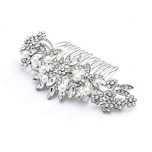Mariell Pearl and Crystal Wedding, Bridal, Prom & Hair Comb, Bridal Hair Accessory, Hair Comb for Women