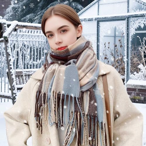 HOOPOE Foulard Femme Hiver Chaud Unisexe,Echarpes et Foulards Femme,Grâce Cheche Femme 195x60cm, Doux Écharpe Homme Hiver – vue 5