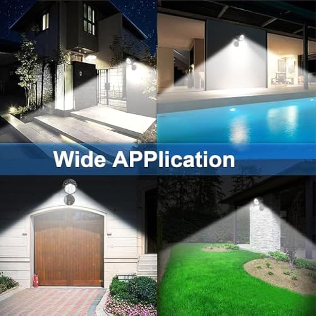 YoungPower Battery Operated Motion Outdoor Lights, 6 LEDs 800 Lumen Bright Battery Powered Wall Mount Light Night Activation Security Spotlight for Outdoor Porch, Corridor, Trash, Stairs (2 Pack)