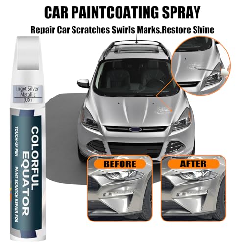 UX Ingot Silver Metallic Touch Up Paint for Ford, Car Paint Pen Scratch Repair Two-In-One Touch Up Paint, Premium Car Scratch Remover for Deep Scratches by SNSIR - Image 2