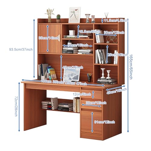 Bureau d'ordinateur en bois robuste design scandinave jaune