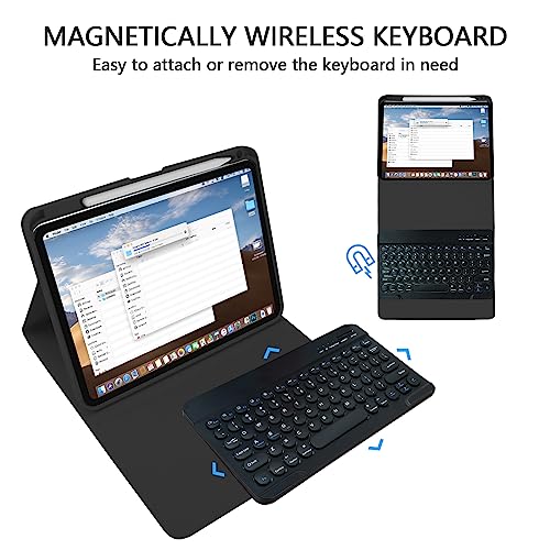 Image of iPad 10th Gen 2022 iPad 10.9 inch Case with Keyboard (Black) Bundle with Stylus Pen for iPad, Apple Pencil for iPad 2018-2023 with Palm Rejection (Purple)