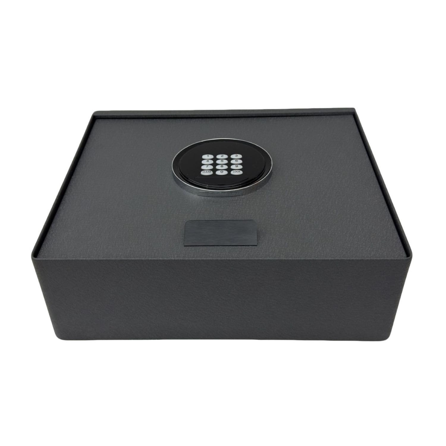 Cassaforte digitale per hotel con serratura elettronica della tastiera, grigio, design aperto, accesso chiave di backup, display a LED incorporato