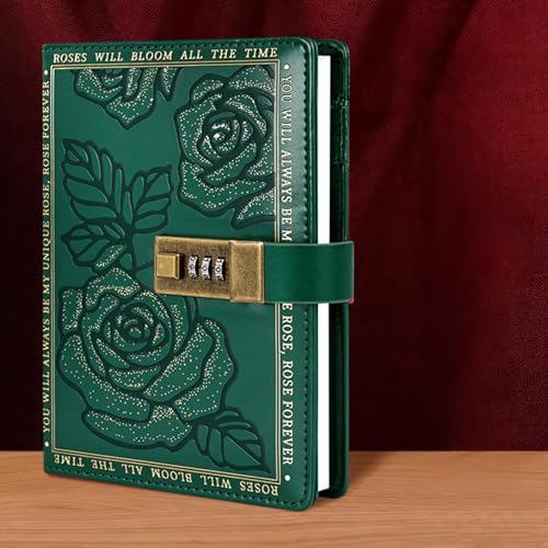 Carnet de notes B6 en cuir de qualité supérieure avec serrure secrète robuste
