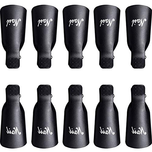 IME Nagellackentferner Clips Set, Nails Art Gel Cap Einweichen Clip UV Maniküre Tränken Weg Nagel-Clips Gel Polish Entferner Wrap Tool Schwarz 10 Stk – Bild 7