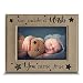 BELLA BUSTA- We Made a Wish & You Came True- Baby Picture Frame Baby Gift Engraved Leather Picture Frame (4 x 6 Horizontal)