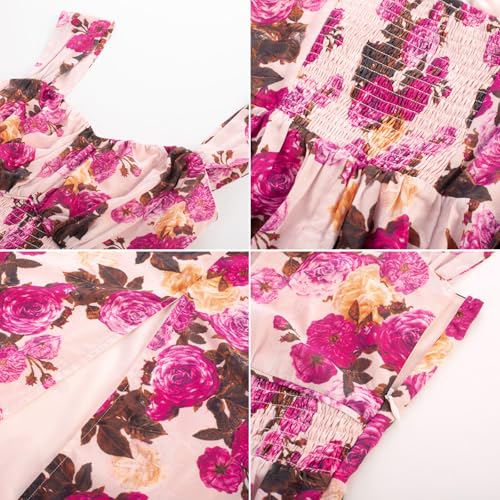 Image of GRACE KARIN 2026 Women's Summer Floral Wedding Guest Dress,Beach Flowy A Line Maxi Off Shoulder Bridesmaid Dresses