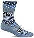 Sockwell Women's Fairisle Pop Crew Sock, Bluestone - M/L
