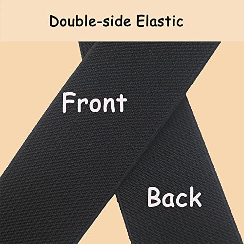 Jesep Yong 1 1/2 Inch 20 Yards Knit Elastic Band Double-Side Twill Woven Elastic Heavy Stretch High Elasticity For Sewing Pants Waistband, Wigs, Skirts, Craft Diy Projects Mixed Color (Mixed) #TOP6