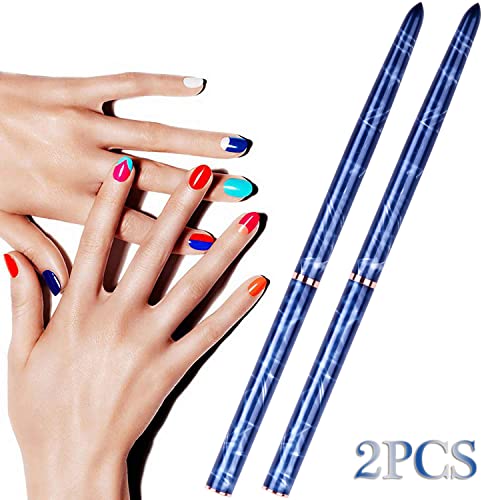 Ycyan 2 Pcs Nail Art Brushes, Oval & Angled Nail Clean Up Brush French Manicure Brush Professional Nail Art Tools For Salon And Home Diy Manicure #TOP6