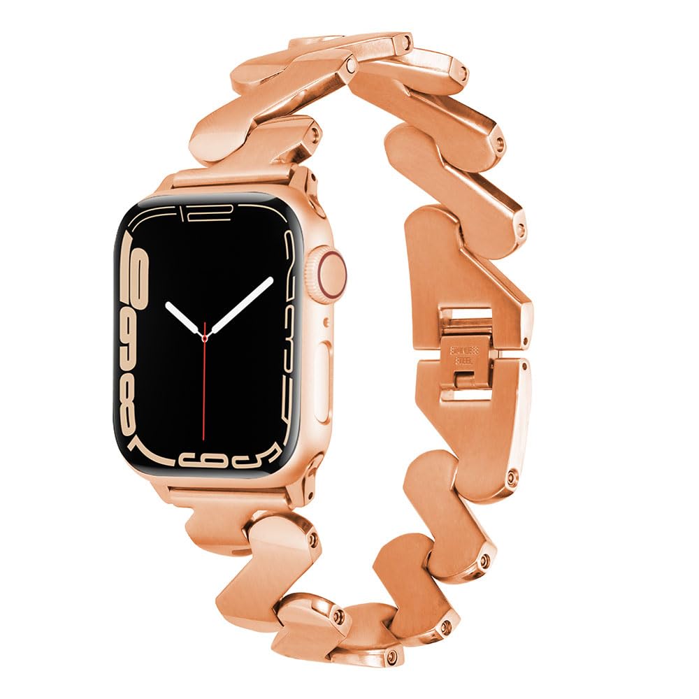 Zore Apple İle Uyumlu Watch 38mm/40mm Kordon KRD-80 Metal Strap Kayış Rose Gold