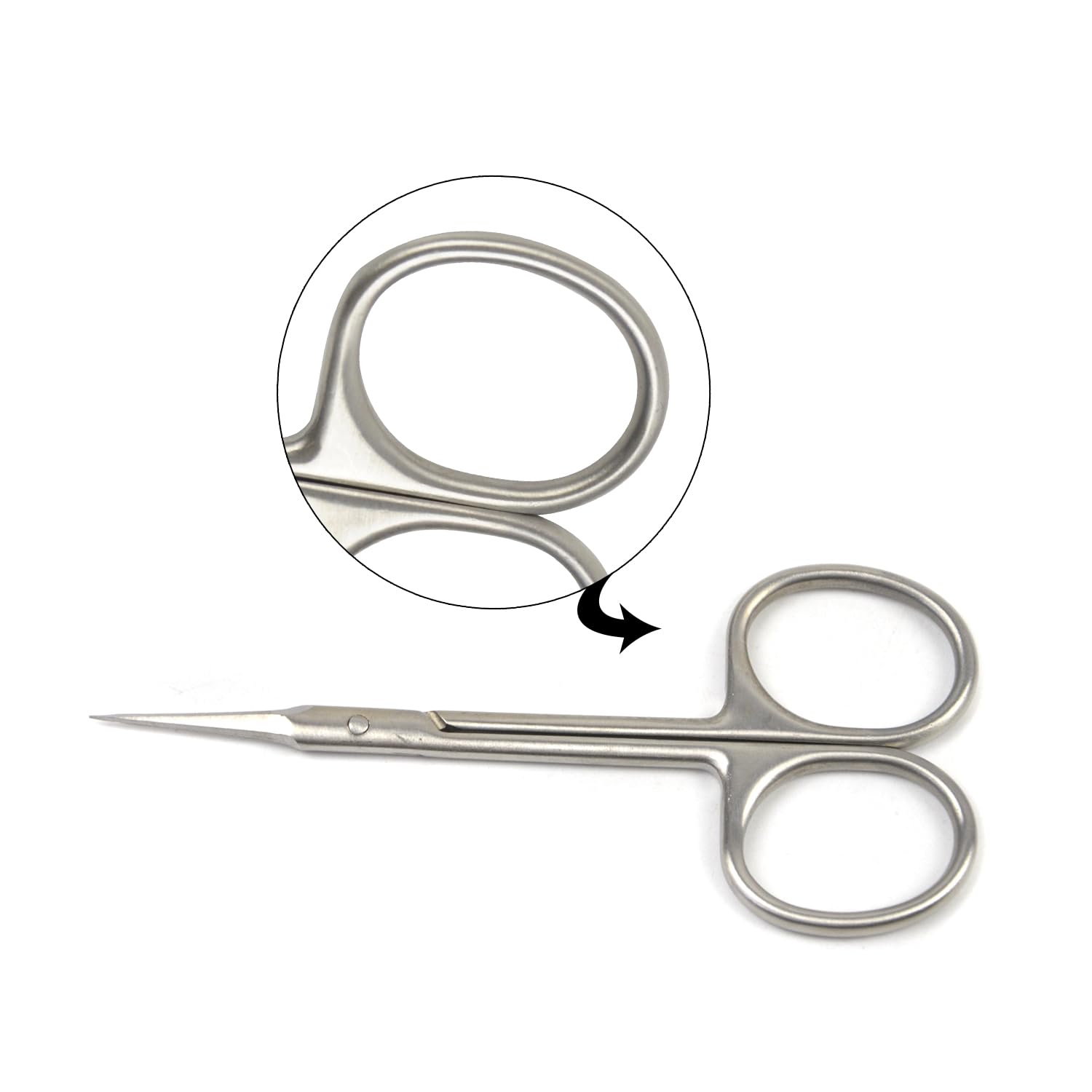 Cuticle Scissors Professional Cuticle Scissors Stainless Steel Sharp Cuticle Scissors for Men Women Trimming Eyebrows Eyelash Nose Hair and Toe Nail Beauty Small Nail Scissors (Straight Tip) - Image 4
