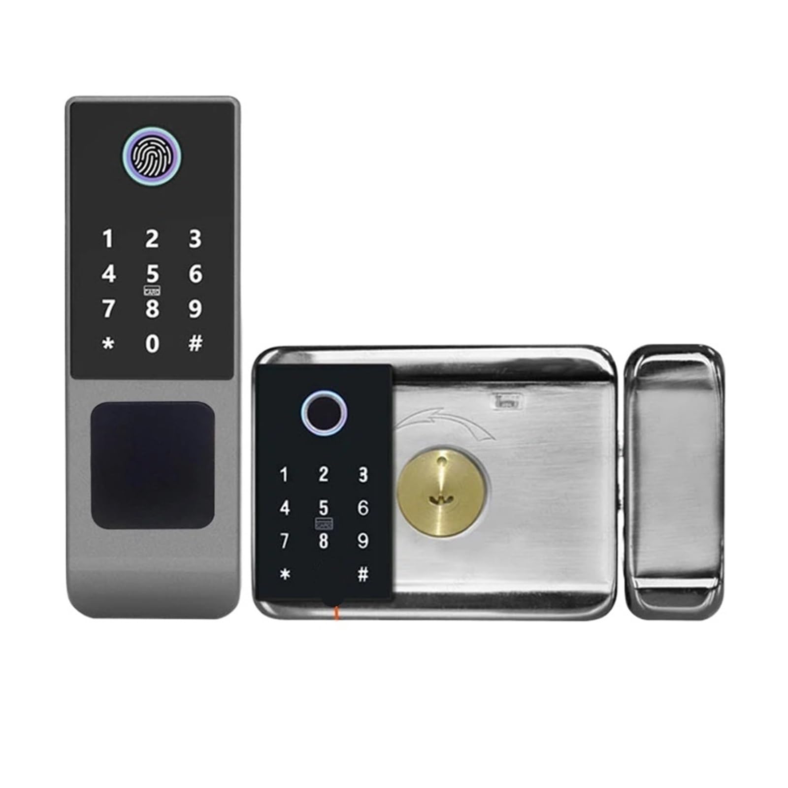 DIGNIFE Smart Door Lock, Smart Door Lock Waterproof Fingerprint Keypad RFID Card Remote Unlock(01)