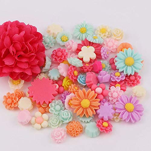 Buy Buy World 50pcs/lot Flower Flat Back Resins Cabochon Scrapbook, 3D