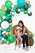 JUNIBEL Balloon Arch & Garland Kit | Emerald Green, Pearl White, Gold Confetti | Adhesive Dots & Decorating Strip | Jungle, Safari, Forest, Dinosaur, Graduation, Anniversary Party Decorations