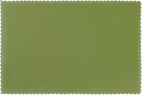 Juego de 6 manteles individuales lavables y resistentes al calor para mesa de comedor, material de fibra de poliéster, 12 x 18 pulgadas, color verde