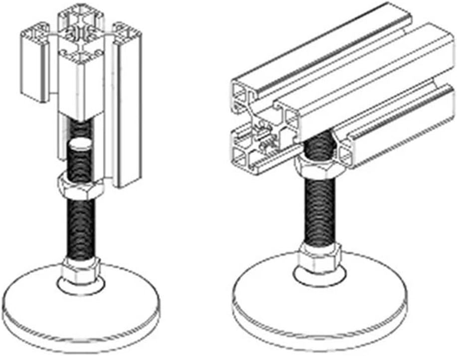 D100xM14x150mm M16x150mm M16x100mm M20x150mm Aluminum Profile hoof Joint Support Foot Cup Machine Screw Nylon Fixed Foot Cup CNC(M16x100)