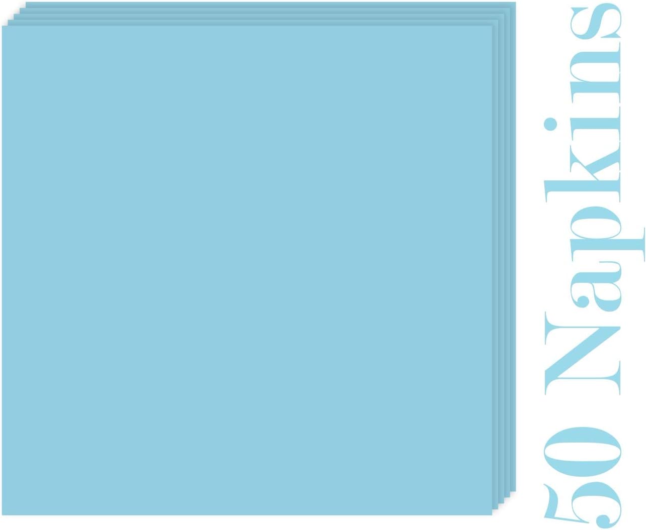 Serves 50 | Complete Party Pack | Light Blue Square Plates | 9" Dinner Paper Plates | 7" Dessert Paper Plates | 9 oz Cups | 3 Ply Napkins | Baby Shower ,office parties, birthday parties, festivals, Light Blue Party Theme : Home & Kitchen