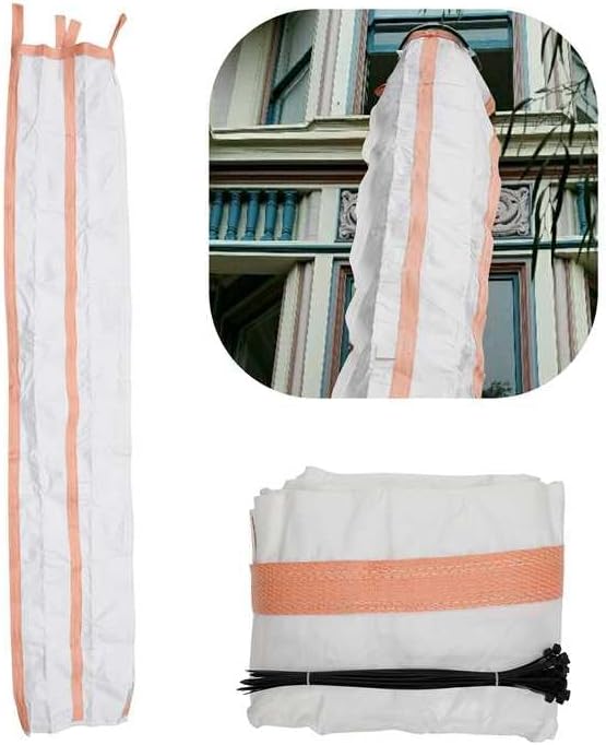 2 Pack 14 FT Construction Trash Chute, Heavy Duty Construction Chute for Roof/Window/Balconiy, Multi-Section Connectable Slide Trash Chutes for Removal System, Includes 20 pcs 120lb Rated Zip Ties 2pcs 14FT