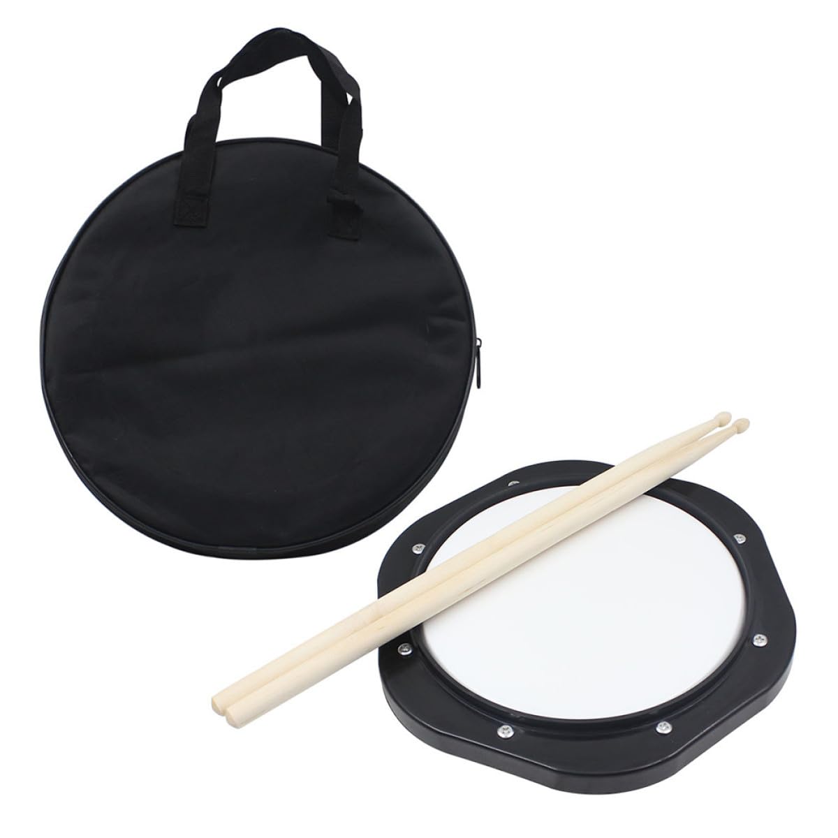 Set de Pad de Práctica Mudo de 10 Pulgadas Bolsa de Transporte | Abs Flexible, 1 Juego, Ligero y Portátil, para Adultos y Bateristas, Fácil de Llevar