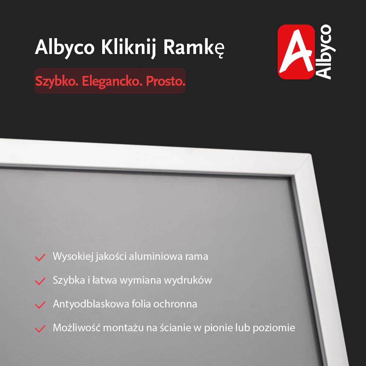 Albyco - Ramka - Na zdjęcia DANCE plakaty - Kolor: Aluminium - A3 - Do zdjęć lub innych plakatów lub obrazów - Rozmiar A3, 29,7 x 42 cm, 20mm
